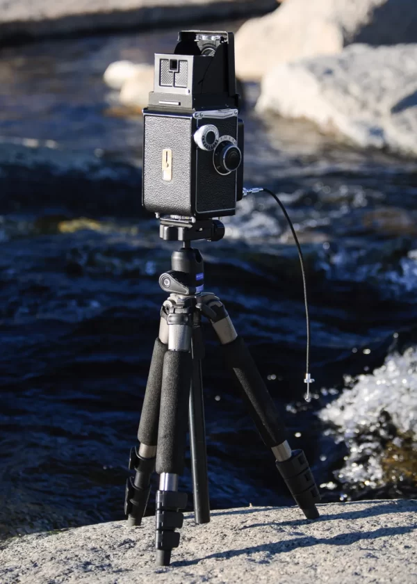 Yashica medium format TLR camera on a tripod